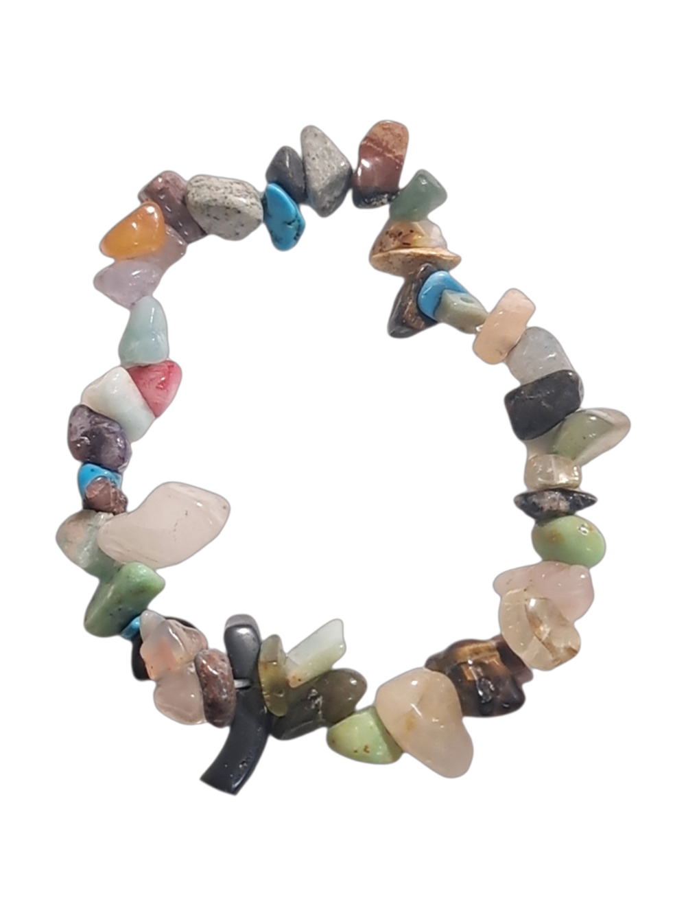 Mixed Stone Chip Stretch Bracelet in Multicolor NWOT